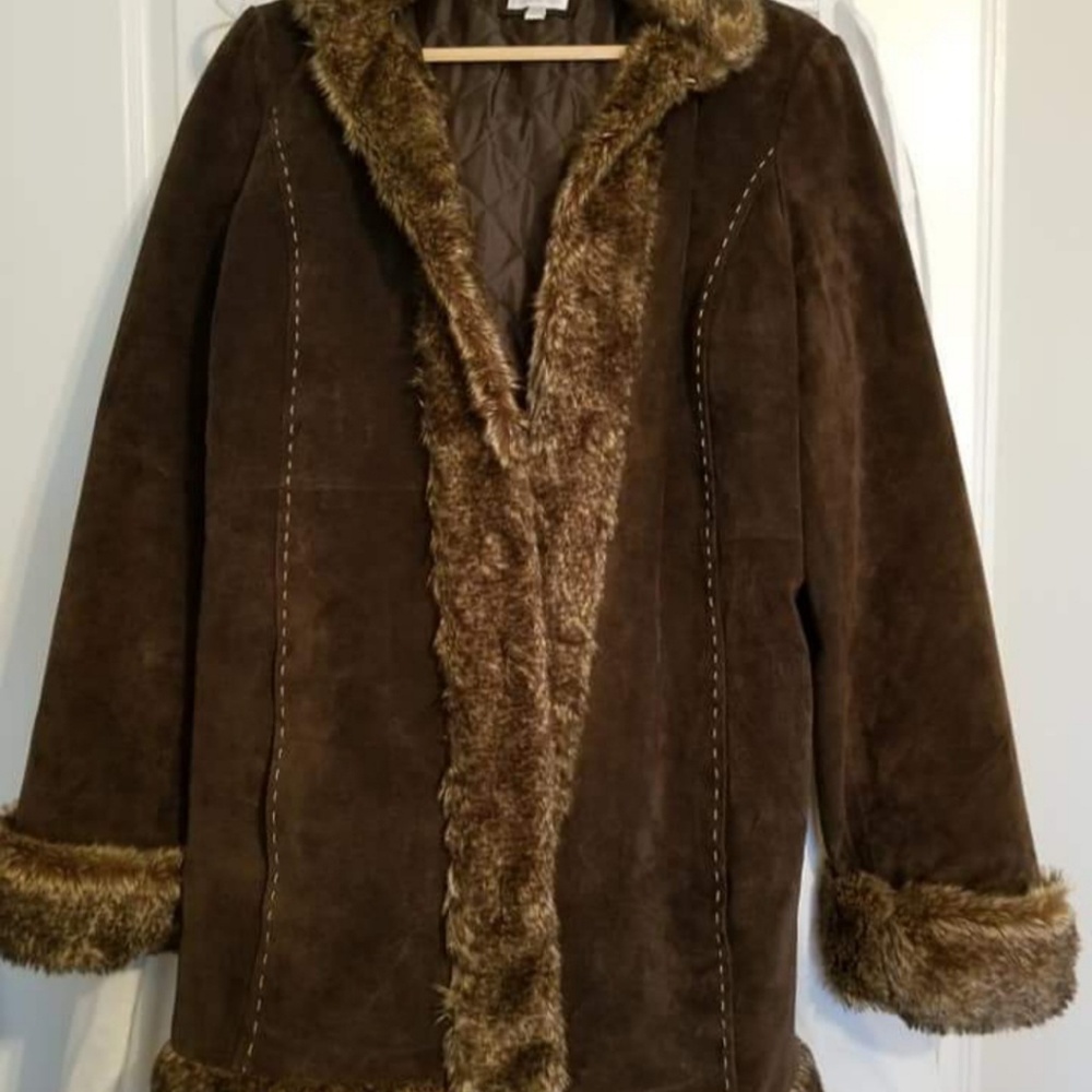 Women's brown leather jacket